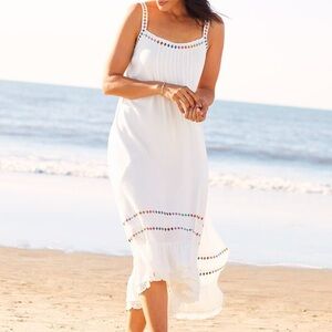 Matilda Jane‎ White Beachy Dress with Colorful Trim Size XL